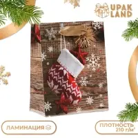 Пакет ламинированный &laquo;Новогодний носочек&raquo;, 11.5&times;14.5&times;6 см