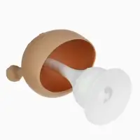 Прорезыватель силиконовый для зубов с погремушкой 3 в 1 M&B &laquo;Зайка&raquo;, бежевый