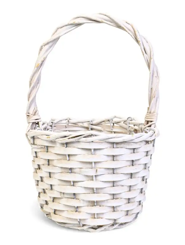 Корзина плетеная ИВА 22х16х12 см, ПЛЕТ ручка h=13 см белый