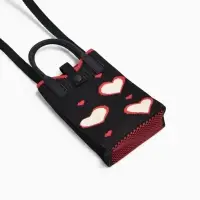 Сумка подр Сердца, 12*4*17, отд на кнопке, дл ремень, черный