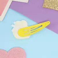 Невидимка для волос "Адель" (набор 2 шт) лимонное лакомство, 5,5 см, жёлтый