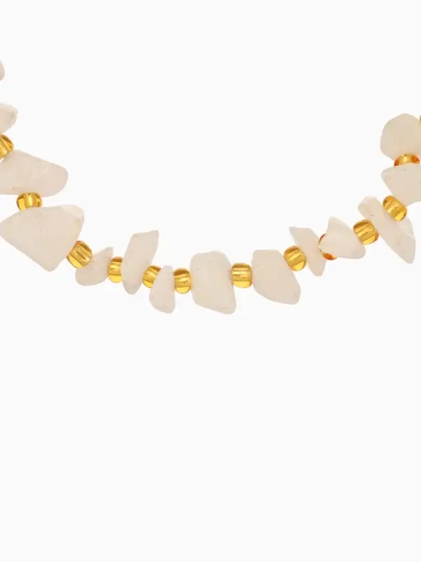 Браслет, длина 16 см, цв. белый, золотой