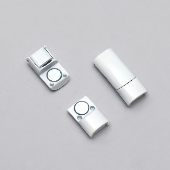 Фиксатор для шнурков, на магнитах, пара, размер 2,6 &times; 2 &times; 0,7 см, цвет белый