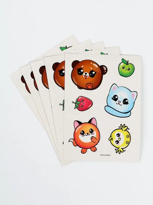 Наклейки &laquo;Зверята&raquo;, 8&times;11 см