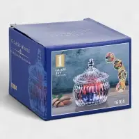 Конфетница с крышкой "Ребристая" 9х9х10 см, прозрачная