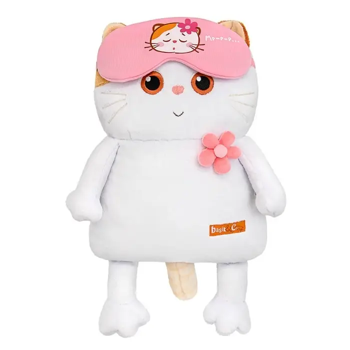 Мягкая игрушка "Кошечка Ли-Ли в маске для сна и с цветочком", 32 см LKp32-173