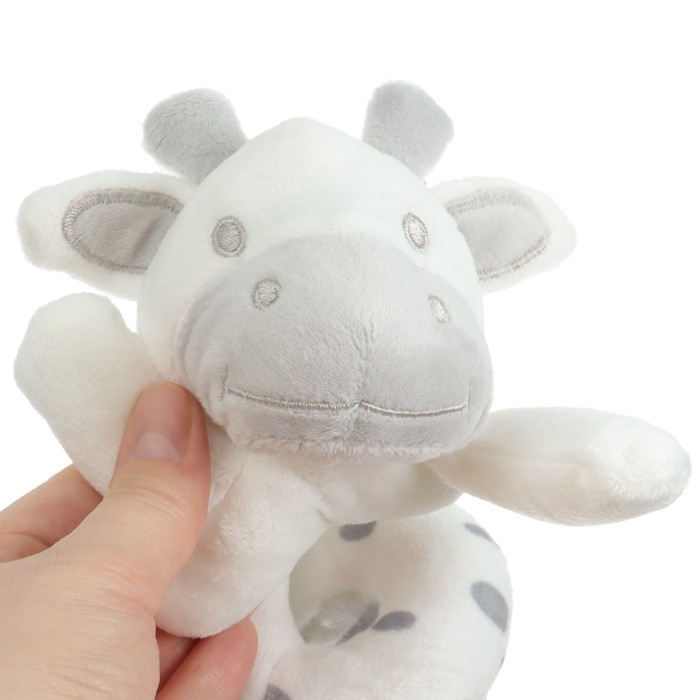 Растяжка - спираль с игрушками дуга на коляску / кроватку для малышей &laquo;Коровка&raquo;, с пищалкой, прорез., Крошка Я