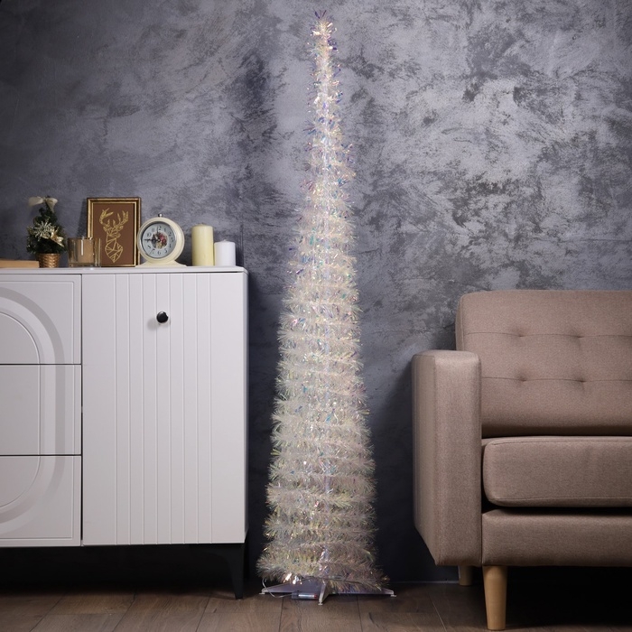 Фигура из мишуры "Волшебная елка" 120х40 см, Т/БЕЛЫЙ