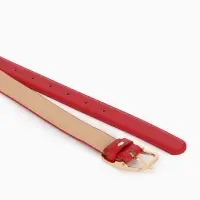 Ремень жен 05-01-01-01, Июнь2512, 3*0,3*110 см, без винта, пряж золото, 1 прокол, красный