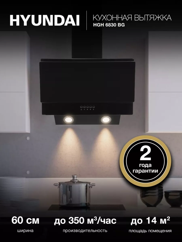 Вытяжка каминная HGH 6830 BG черный