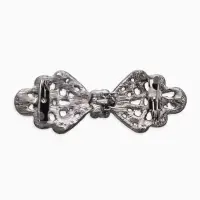 Зажим для кардигана "Ажур", бант, цвет чёрный в сером