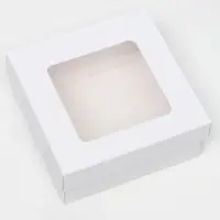 Коробка подарочная складная, упаковка, крышка - дно, с окном, белая, 12&times;12&times;5 см
