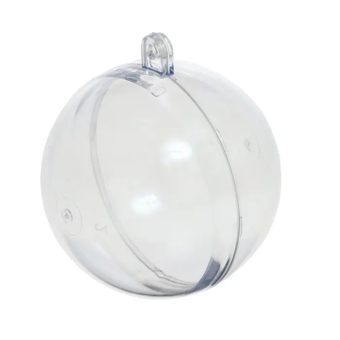 Ёлочный шар заготовка, прозрачный, подвеска, раздельные части, диаметр 6 см