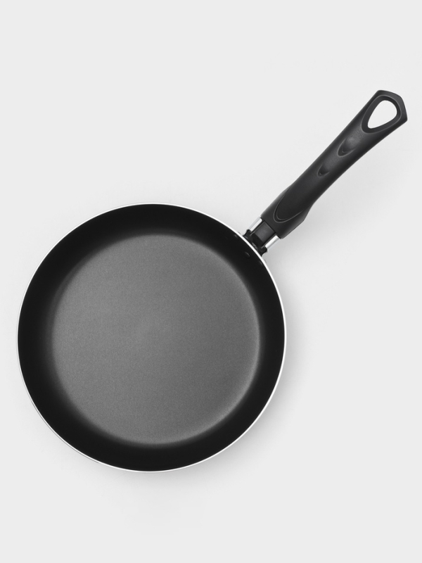 Сковорода Promo, d=24 см, стеклянная крышка, антипригарное покрытие, алюминий, чёрная