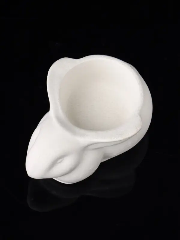 Подсвечник "Заяц" 9х6х4 см, натуральный, гипс