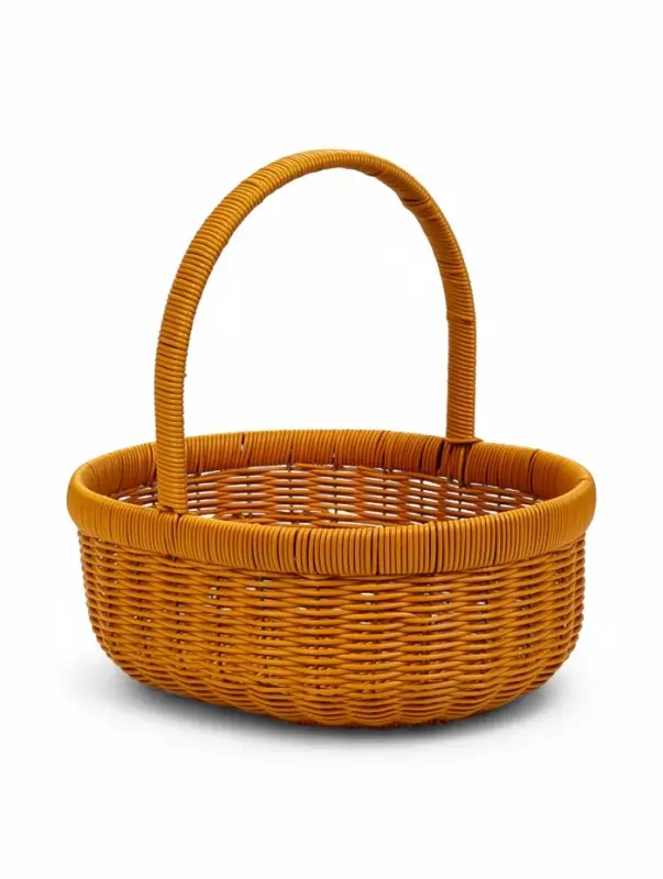 Корзина пластик 34 х 27 х 13 см, ручка20 см металл карскас коричневый