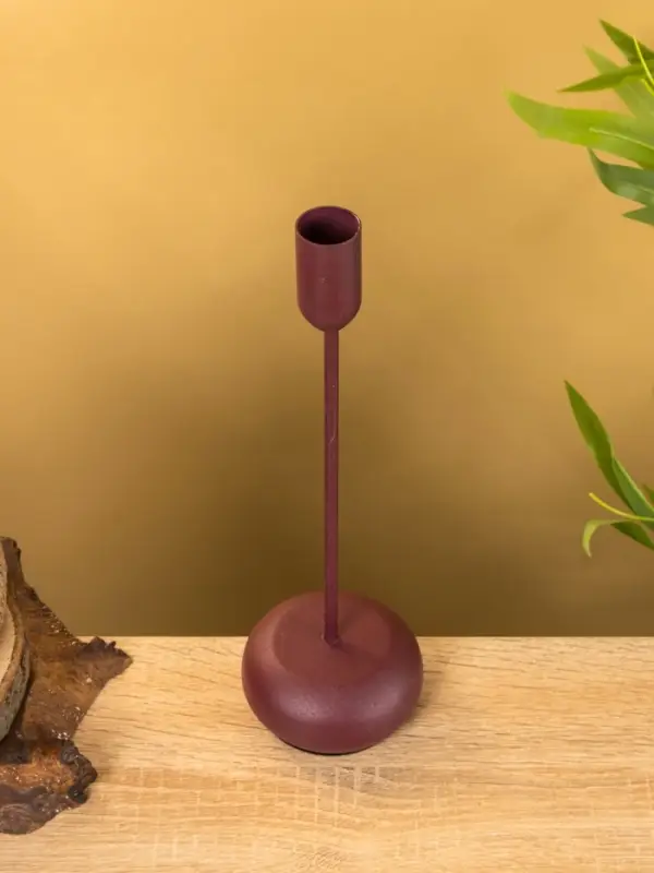 Подсвечник на 1 свечу текстурный "Баклажановый" 8х8х25,5 см