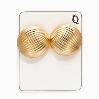 Серьги металл "Шар" тренд, цвет золото