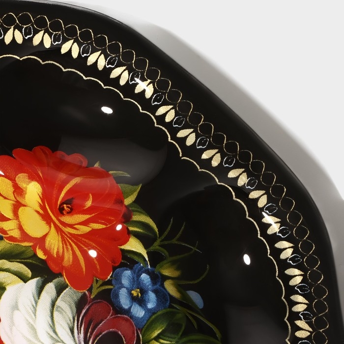 Подставка стеклянная для яиц Доляна &laquo;Народные мотивы&raquo;, 8 ячеек, 21,5&times;21,5 см