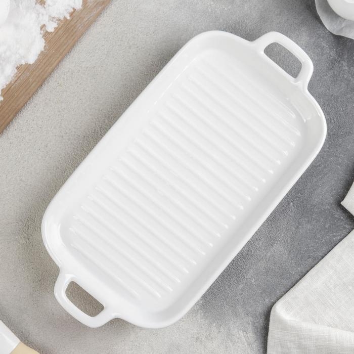 Блюдо фарфоровое для запекания Magistro &laquo;Гриль Бланш&raquo;, 450 мл, 29,5&times;15&times;3,3 см, цвет белый