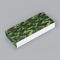 Коробка складная для 10 конфет "23 Февраля", 9,8 х 22 х 3,5 см. Кондитерская упаковка