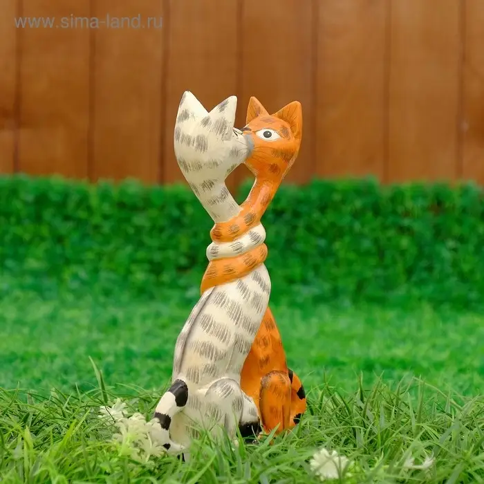 Сувенир дерево "Целующиеся коты" 26х5х14 см