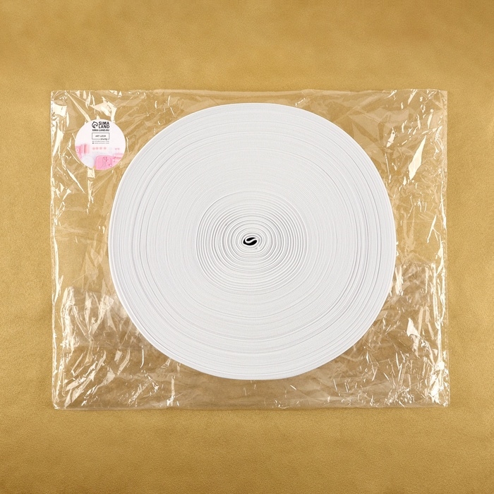 Резинка вязаная, 80 мм, 40 &plusmn; 2 м, цвет белый