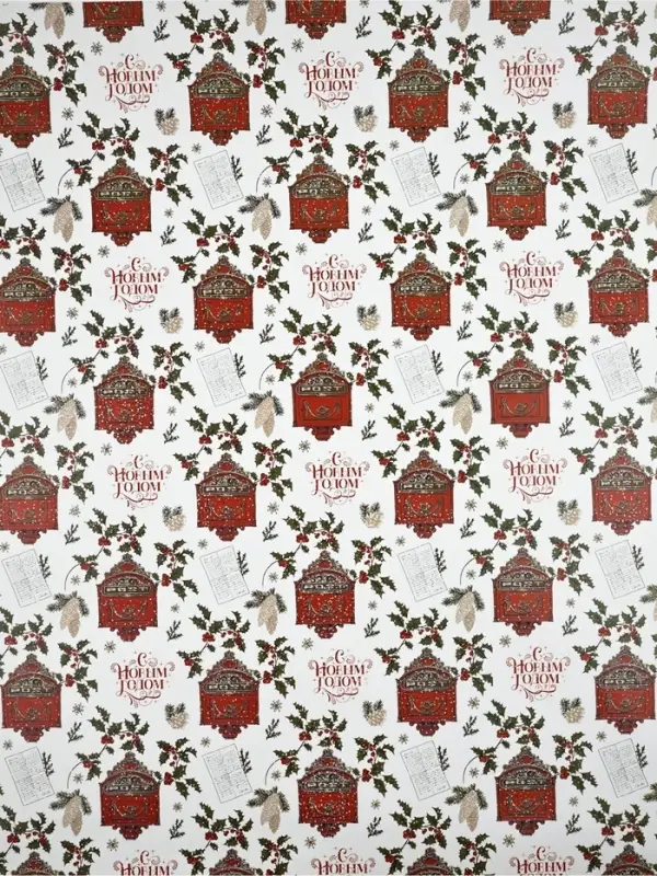 Набор упаковочной бумаги &laquo;Новогодний узор&raquo;,4 листа, 70 &times; 100 см