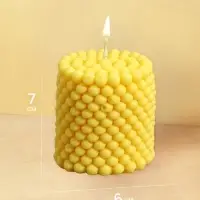 Свеча "Столб шарики" 6х6х7 см, соевый воск МИКС