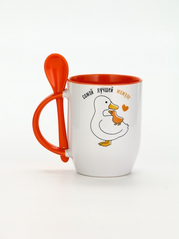 Кружка с ложкой "Самой лучшей мамуле", 350 мл