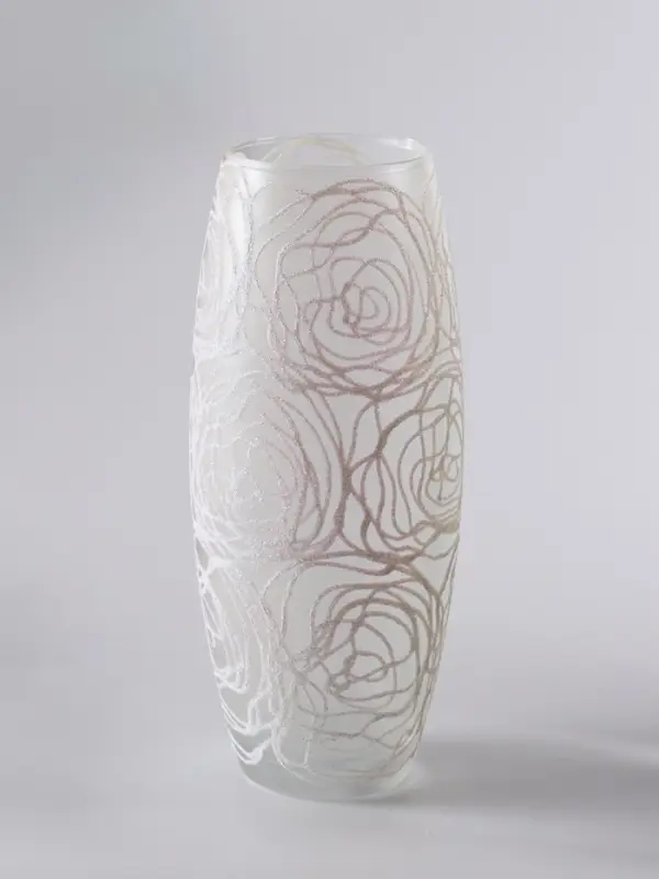 Ваза &laquo;Наргиз&raquo; розы, овал, h=26 см, стекло, белая