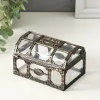 Шкатулка пластик "Сундучок" бронза 10,5х8х6,5 см