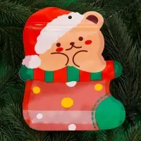 Пакет подарочный новогодний, фигурный &laquo;Мишка с колпаком&raquo;, с zip - lock застежкой, 21&times;15.5 см