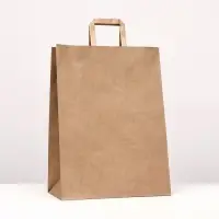 Пакет бумажный, плоская ручка крафт 32&times;17&times;43 см, 90 г/м&sup2;