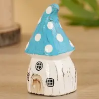 Сувенир "Гномий домик" дерево 5,5х5,5х10 см, цв. бело-синий