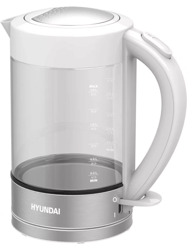 Чайник HYK-G9990 1,5л 2000Вт белый (стекло)