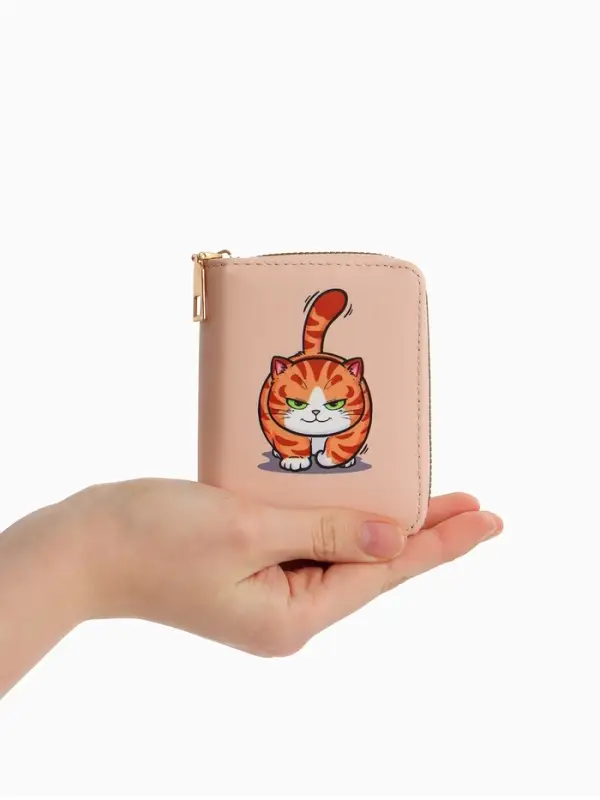 Кошелек дет 07-01-01 Июнь2543 кот, 8,52,510,5 см, 2 отд+отд/молн, д/карт, оранжевый