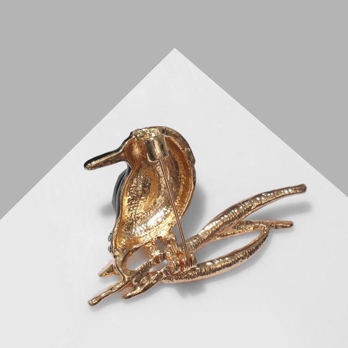 Брошь &laquo;Птица&raquo; Лори, цветная в золоте
