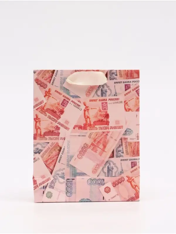 Пакет подарочный &laquo;Деньги&raquo;, S 12 &times; 15 &times; 5,5 см