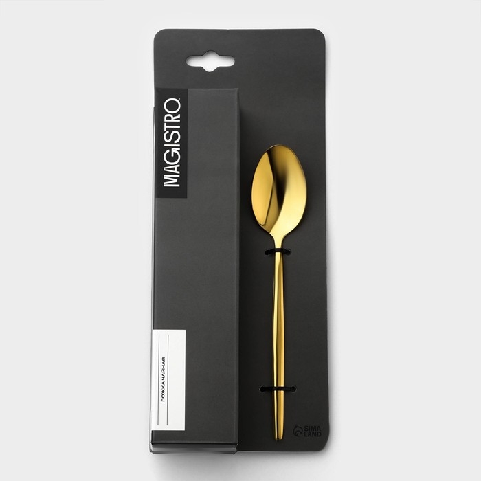 Набор чайных ложек из нержавеющей стали Magistro &laquo;Блинк&raquo;, длина 14,5 см, 6 шт, цвет золото