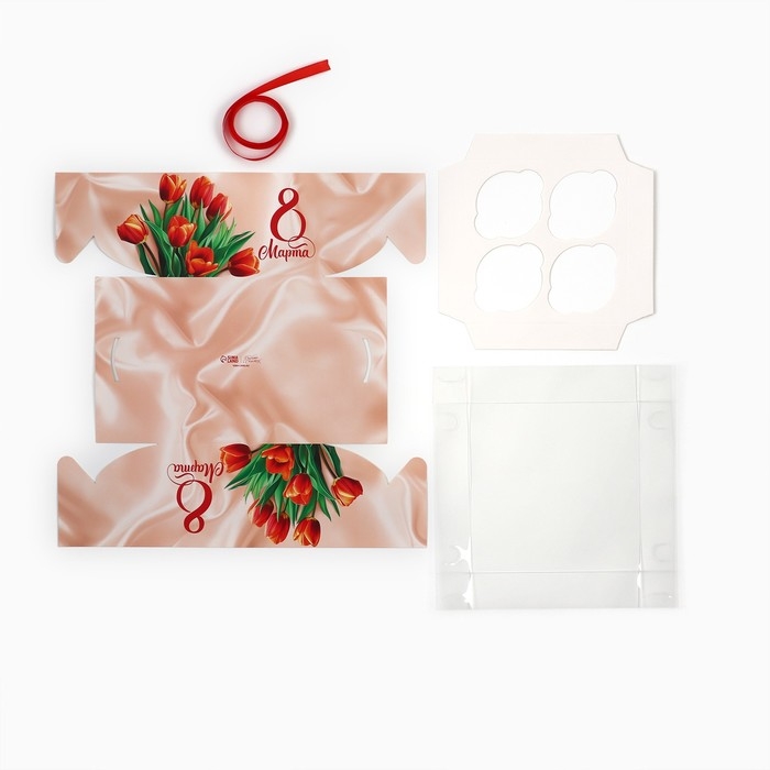 Коробка для капкейка &laquo;Любимой&raquo;, 16 &times; 16 &times; 10 см