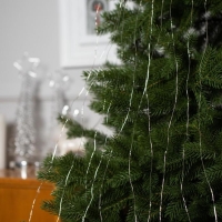 Гирлянда &laquo;Конский хвост&raquo; 10 нитей по 1 м, IP20, серебристая нить, 100 LED, 2 режима, батарейки AAх3 (нет в комплекте), свечение белое