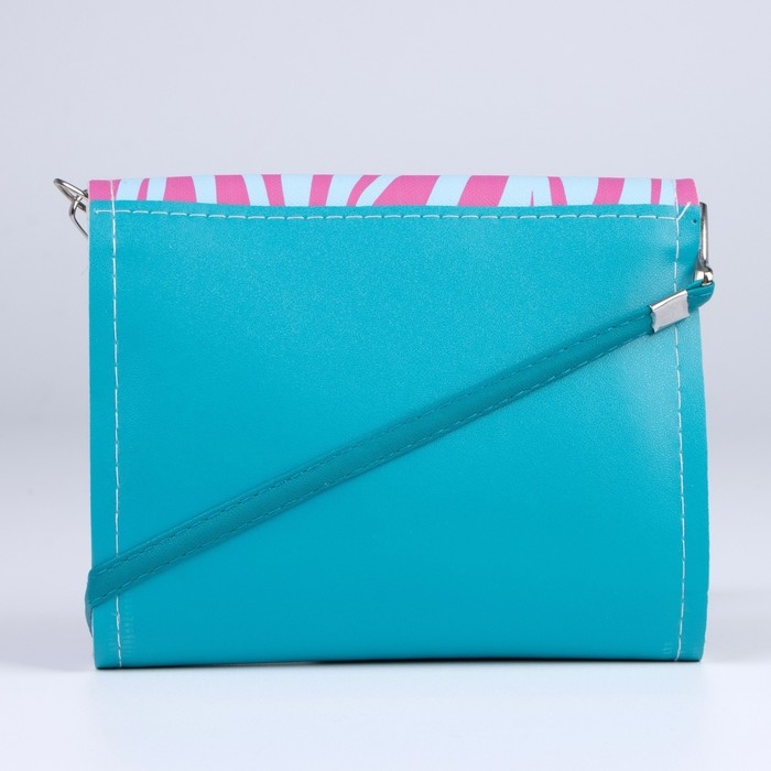 Сумка детская для девочки "Кошечка", на клапане, цвет бирюзовый/розовый