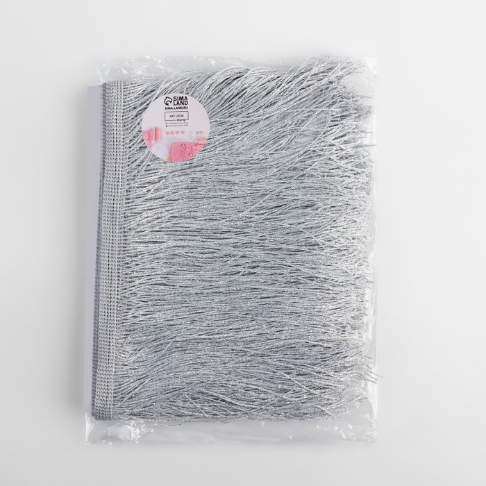 Тесьма декоративная &laquo;Бахрома&raquo;, 15 см, 5 &plusmn; 0,5 м, цвет серебряный