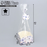 Пакет подарочный с коробкой, упаковка, &laquo;Цветы&raquo;, 12 х 12 х 40 см