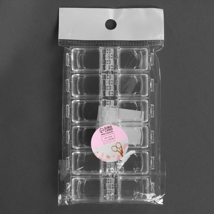 Органайзер для рукоделия, 12 отделений, 13,2 &times; 7,5 &times; 1,5 см, цвет прозрачный