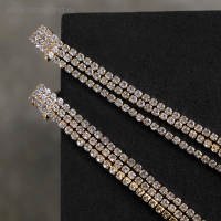 Клипсы &laquo;Лёд&raquo; классика, цвет белый в золоте