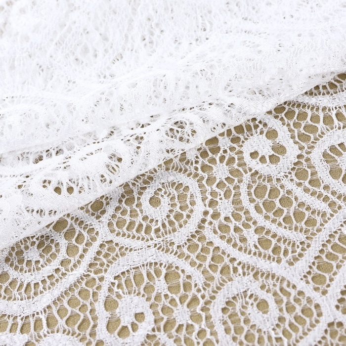 Кружевная эластичная ткань, 180 мм &times; 23 &plusmn; 1 м, цвет белый