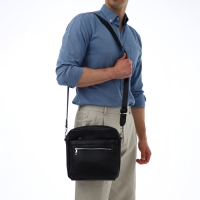 Сумка мужская через плечо TEXTURA, искусственная кожа, цвет чёрный