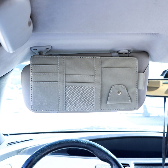 Органайзер на солнцезащитный козырек, 30&times;14.5 см, серый